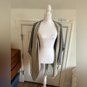 J. Jill Black and Cream Poncho